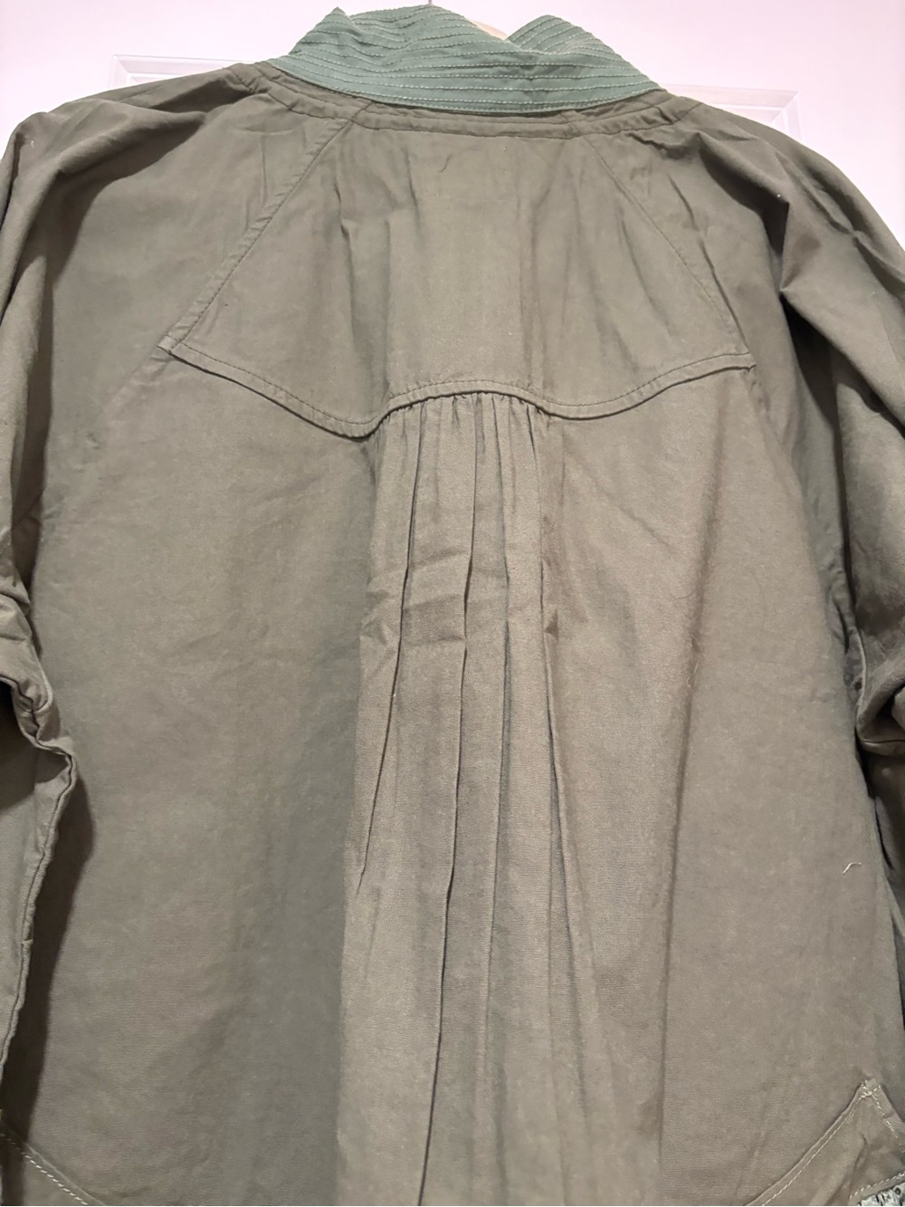 Free People Olive Sage Lace-Trim Utility Jacket - Picture 9 of 11